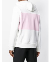 Sweat à capuche imprimé blanc Helmut Lang