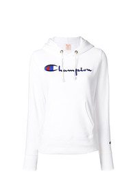 Sweat à capuche imprimé blanc Champion