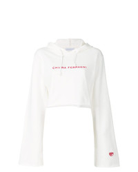 Sweat à capuche imprimé blanc Chiara Ferragni