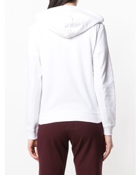 Sweat à capuche imprimé blanc Courreges