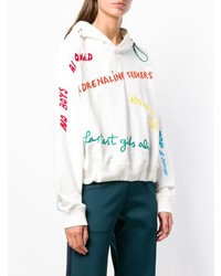 Sweat à capuche imprimé blanc Mira Mikati