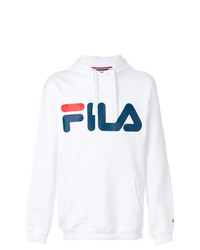 Sweat à capuche imprimé blanc Fila