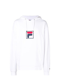 Sweat à capuche imprimé blanc Fila