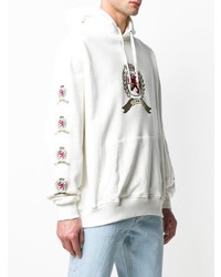 Sweat à capuche imprimé blanc Tommy Jeans