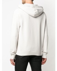 Sweat à capuche imprimé blanc Saint Laurent