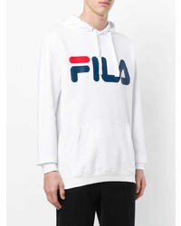 Sweat à capuche imprimé blanc Fila