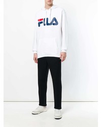 Sweat à capuche imprimé blanc Fila