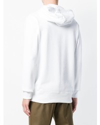 Sweat à capuche imprimé blanc Helmut Lang