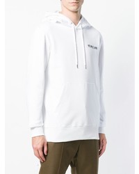 Sweat à capuche imprimé blanc Helmut Lang