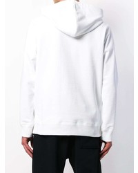 Sweat à capuche imprimé blanc Helmut Lang