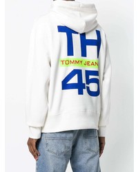 Sweat à capuche imprimé blanc Tommy Jeans