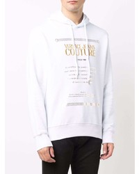 Sweat à capuche imprimé blanc VERSACE JEANS COUTURE