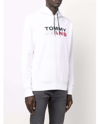 Sweat à capuche imprimé blanc Tommy Jeans