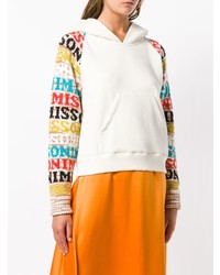 Sweat à capuche imprimé blanc Missoni