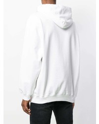 Sweat à capuche imprimé blanc Balenciaga