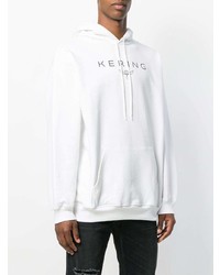 Sweat à capuche imprimé blanc Balenciaga