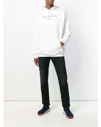 Sweat à capuche imprimé blanc Balenciaga