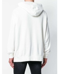 Sweat à capuche imprimé blanc R13