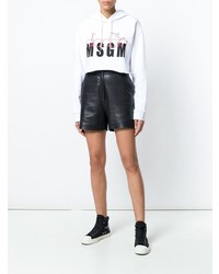 Sweat à capuche imprimé blanc MSGM