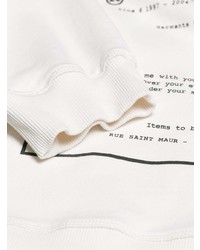 Sweat à capuche imprimé blanc MM6 MAISON MARGIELA