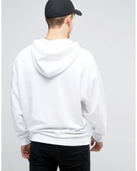 Sweat à capuche imprimé blanc Asos