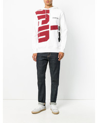 Sweat à capuche imprimé blanc Tim Coppens