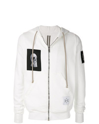 Sweat à capuche imprimé blanc Rick Owens DRKSHDW