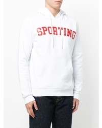 Sweat à capuche imprimé blanc MSGM