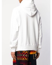 Sweat à capuche imprimé blanc Sacai