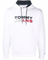 Sweat à capuche imprimé blanc Tommy Jeans