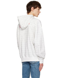 Sweat à capuche imprimé blanc Helmut Lang