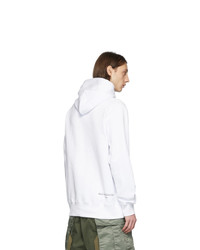 Sweat à capuche imprimé blanc Sacai