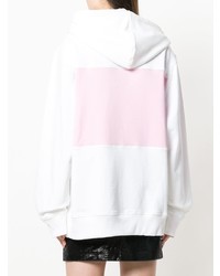 Sweat à capuche imprimé blanc Helmut Lang