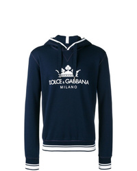 Sweat à capuche imprimé bleu marine Dolce & Gabbana