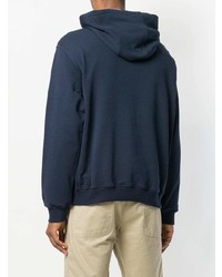 Sweat à capuche imprimé bleu marine MSGM