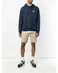 Sweat à capuche imprimé bleu marine MSGM