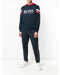 Sweat à capuche imprimé bleu marine BOSS HUGO BOSS