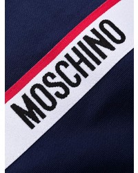 Sweat à capuche imprimé bleu marine Moschino