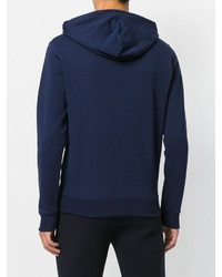 Sweat à capuche imprimé bleu marine MSGM