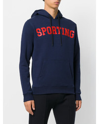 Sweat à capuche imprimé bleu marine MSGM