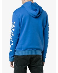 Sweat à capuche imprimé bleu Amiri