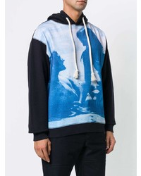 Sweat à capuche imprimé bleu JW Anderson