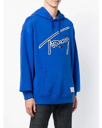 Sweat à capuche imprimé bleu Tommy Jeans