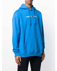 Sweat à capuche imprimé bleu Tommy Jeans