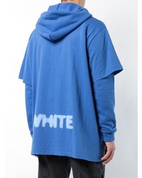 Sweat à capuche imprimé bleu Off-White