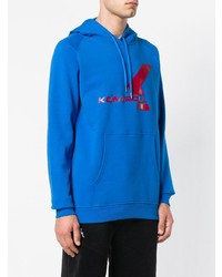 Sweat à capuche imprimé bleu Kappa Kontroll