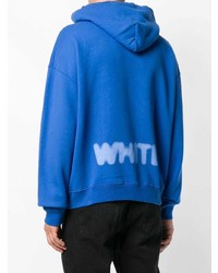 Sweat à capuche imprimé bleu Off-White