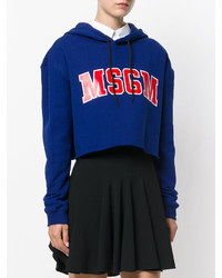 Sweat à capuche imprimé bleu MSGM