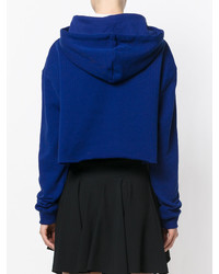 Sweat à capuche imprimé bleu MSGM