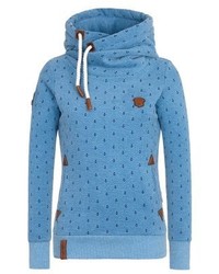 Sweat à capuche imprimé bleu Naketano